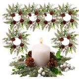 $19 Vercraft 6 Pcs 8' Christmas Candle Rings Wreat