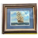Stunning Original Oil Painting Sailing Ship At Sea