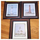 3 Carol Thompson #'d Lighthouse Prints
