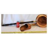 Vintage Copper Bed Warmer & Coal Scuttle Scoop