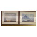 2 Vintage Chinese Framed & Matted Prints