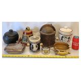 Vintage Pipe Tobacco Lidded Jars & Ashtrays