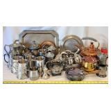 Huge Collection Metal Ware Copper Silver Plate +