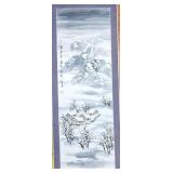 Vintage Chinese Watercolor 5' Scroll Winter