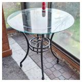 Outdoor 3' Glass Circular Table 3' Tall
