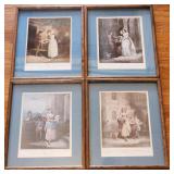 4 Framed & Matted Victorian Style Prints