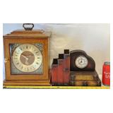 2 Mantle Clocks Elgin & Faux Books