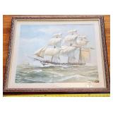 Large Canvas US Sailing Ship Print Mitchell