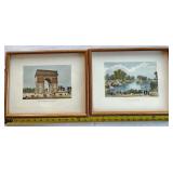 2 Antique French Aquatint Engravings #1