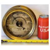 Antique-Vintage Brass Cased Barometer Steam Guage