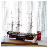 Vintage 18'X24' Model Sail Boat Sailing Ship