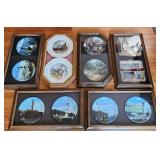 12 Vintage Art Decorative Plates In Frames