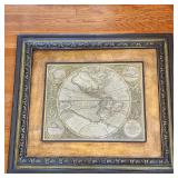 Awesome Vintage Framed World Map Print