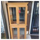 Double Sided Glass Doors Shelves Curio Display