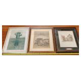 3 Antique-Vintage Framed Art Prints