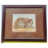 Original Artist W. Garn Signed Watercolor Of Inn