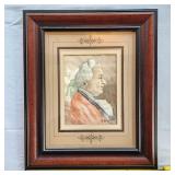 Signed Original Watercolor Of English Aristocrat
