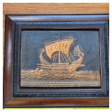 Hand Hammered Copper Viking Ship Artwork