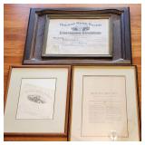 1869 US Patent 1871 Philadelphia Libray & Diploma