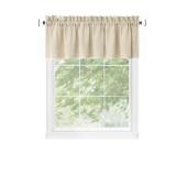 Kendal Valance Curtain Panel: Tan & White 14'