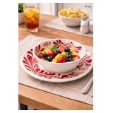 Spring Shop - Set of 4 Red Melamine Bowls: 6.5'