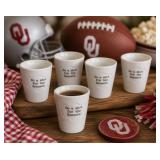 Lot of 6 - 47thMain Double Shot Glasses - SOONERS