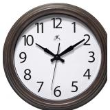 Infinity Fabrizio Wall Clock:12' Round, Brown