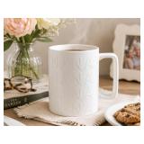 Smooth Debossed White Ceramic Mug, 16oz: NANA