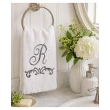 Avanti Monogram Fingertip Towel: R-Scroll