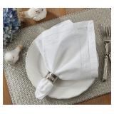 Saro Lifestyle Embroidered Cloth Napkins: 4pcs