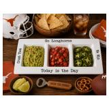 47th & Main Football Condiment Platter - LONGHORNS