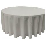 LALinen PolyesterPoplin Round Tablecloth, 90' Gray