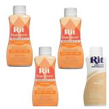 Lot of 4 Rit Dye 7oz Liquid Dye - 3 Orange, 1 Tan