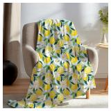 BUJSP Lemon Fruit Blanket: Yellow, Floral