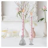 WPOGZO Taper Candles: 10', Pink, 2pcs