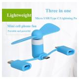 Ninonly Mini Cell Phone Fan: 3-in-1