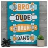 Skateboard Canvas Wall Decor: 18x24'