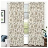 DriftAway Linen Floral Paisley Blackout Curtain