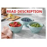 Spring Shop Ceramic Collanders: 3pc, Blue