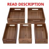 SevilleClassics Acacia Storage Bin Set: 5pc