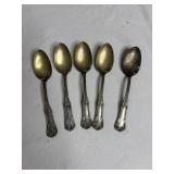 Coin plate silver spoons (5)