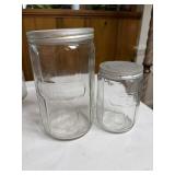Vintage Hoosier coffee & tea glass canisters