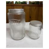 Vintage Hoosier Coffe & Tea glass canisters
