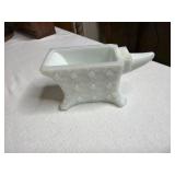 Vtg  milk glass anvil toothpick holder 2'x4'