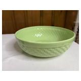 Lime Green Basketweave Serving Bowl 11'