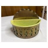 WILHITE of California pottery dish with brass