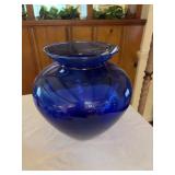 Vintage Cobalt glass vase Made in Mexico 10' tall