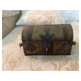Brass and Copper treasure chest trinket box 5x7