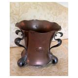 Vintage Copper & brass planter vase 9' tall