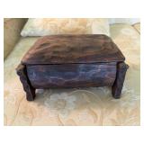 Vintage Primitive Hand Carved Hinged Spanish Wood